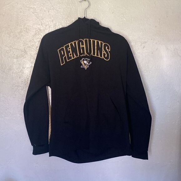 Pittsburgh Penguins NHL Hockey Black Gold Hoodie Size Large - Picture 1 of 6